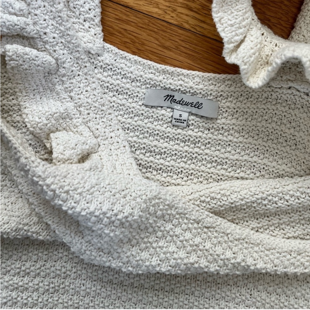 Madewell Crocheted Ruffle Strap Sweater Tank - Picture 4 of 4
